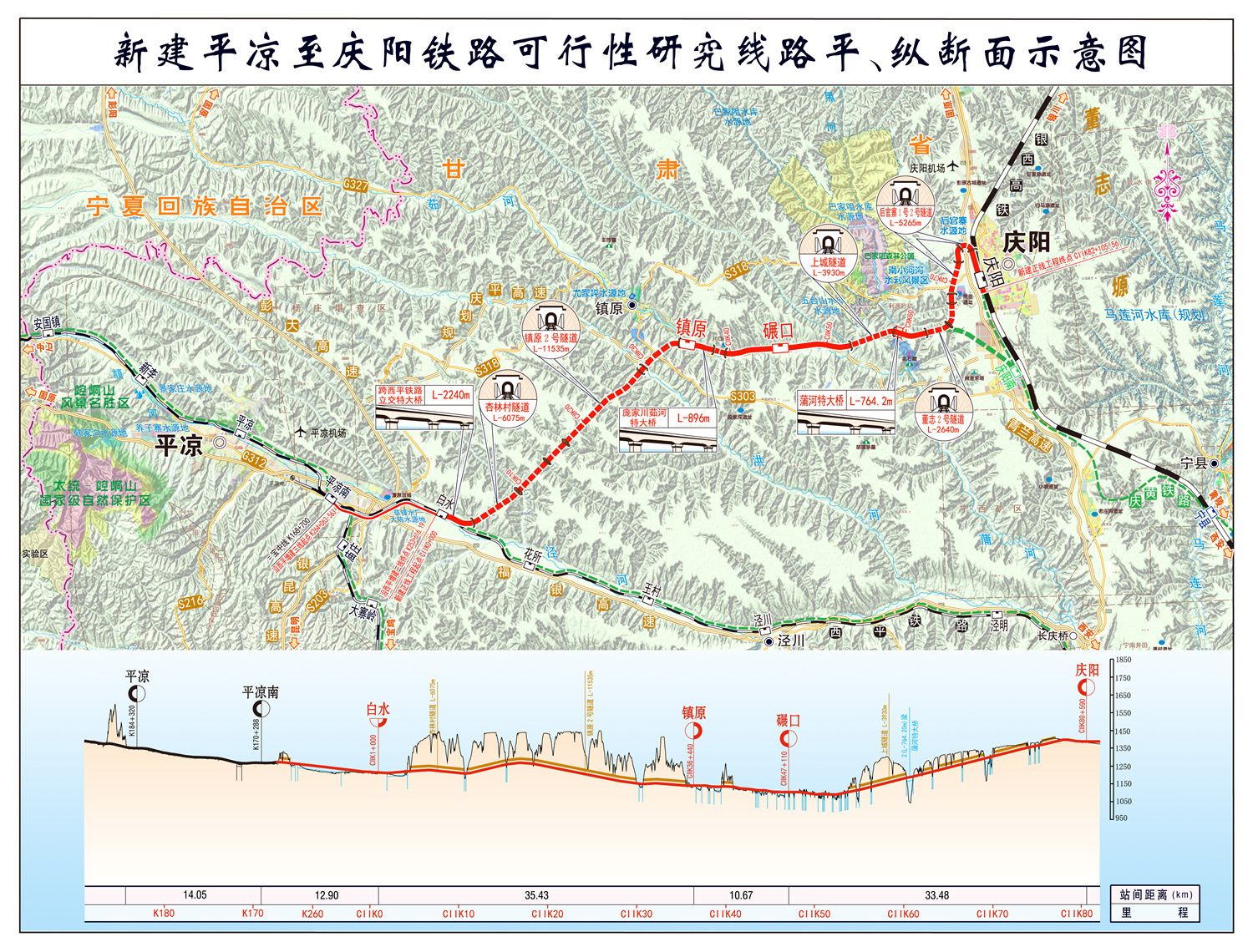 平凉至庆阳铁路详图图片