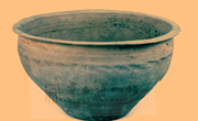 宁县博物馆馆藏精品 -----绳纹平沿灰陶甑